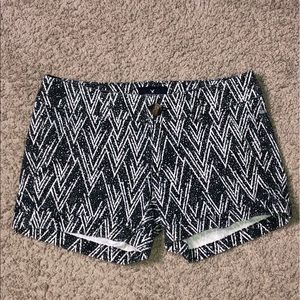 Black & White American Eagle Chevron Shorts